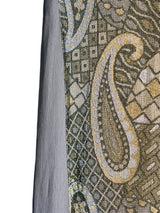 Metallic Paisley Split Leg Palazzo Pants Bottom arcadeshops.com