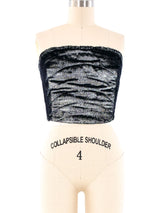 Krizia Metallic Velvet Bustier Top arcadeshops.com