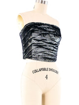 Krizia Metallic Velvet Bustier Top arcadeshops.com