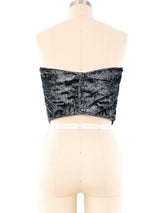 Krizia Metallic Velvet Bustier Top arcadeshops.com