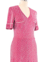 Metallic Pink Pleated Maxi Dress Dress arcadeshops.com