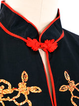 Hand Embroidered Metallic Dragon Motif Robe Jacket arcadeshops.com