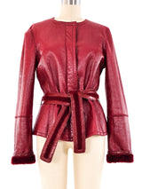 Yves Saint Laurent Cropped Shearling Jacket Jacket arcadeshops.com