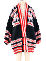 Mohair Fair Isle Knit Cardigan Jacket arcadeshops.com