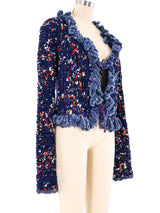 Navy Ribbon Knit Jacket Ensemble Jacket arcadeshops.com