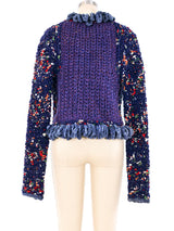 Navy Ribbon Knit Jacket Ensemble Jacket arcadeshops.com