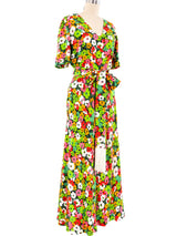 Galanos Floral Printed Palazzo Jumpsuit Jumpsuit arcadeshops.com