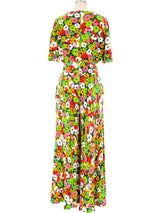 Galanos Floral Printed Palazzo Jumpsuit Jumpsuit arcadeshops.com