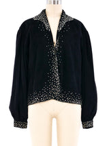 Halston Stud Embellished Ultrasuede Jacket Jacket arcadeshops.com