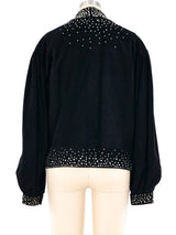 Halston Stud Embellished Ultrasuede Jacket Jacket arcadeshops.com
