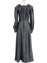 Metallic Silver Lurex Ruffle Dress Dress arcadeshops.com