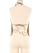 Whiting and Davis Tri-Tone Chainmail Halter Top Top arcadeshops.com