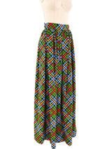 Yves Saint Laurent Basketweave Printed Maxi Skirt Bottom arcadeshops.com