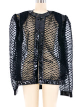 Gene Ewing Patent Trimmed Organza Jacket Jacket arcadeshops.com