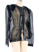 Gene Ewing Patent Trimmed Organza Jacket Jacket arcadeshops.com