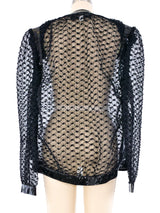 Gene Ewing Patent Trimmed Organza Jacket Jacket arcadeshops.com