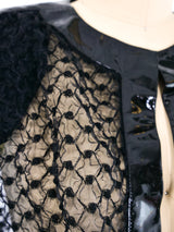 Gene Ewing Patent Trimmed Organza Jacket Jacket arcadeshops.com