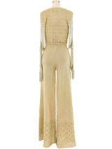 Loris Azzaro Gold Chain Accented Knit Jumpsuit Jumpsuit arcadeshops.com