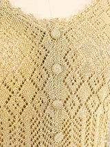 Loris Azzaro Gold Chain Accented Knit Jumpsuit Jumpsuit arcadeshops.com