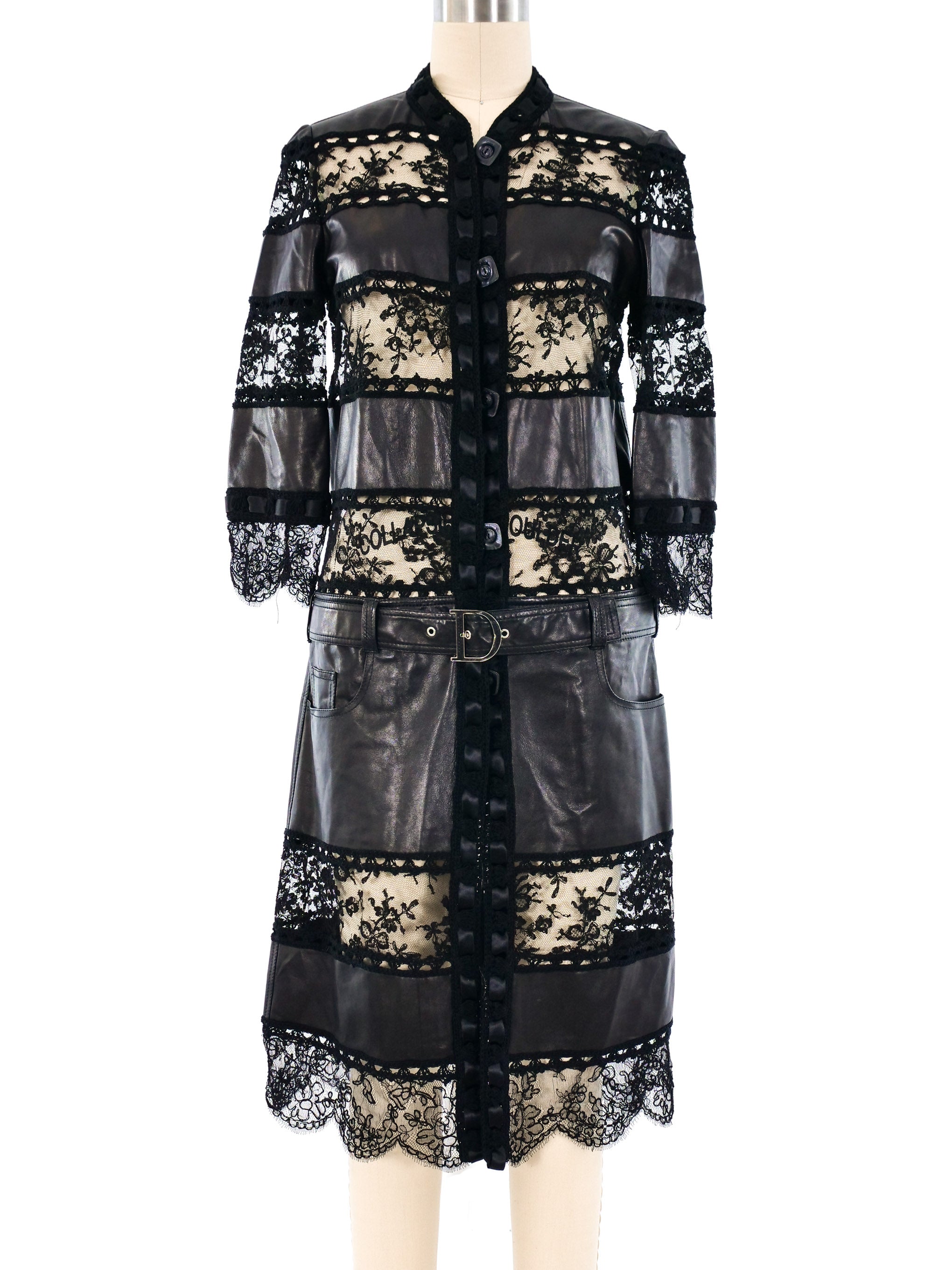 Christian Dior Leather and Lace Dress Christian Dior Leather and Lace Dress