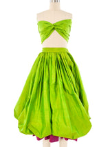 Yves Saint Laurent Silk Bubble Skirt Ensemble Suit arcadeshops.com