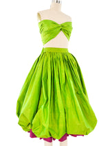 Yves Saint Laurent Silk Bubble Skirt Ensemble Suit arcadeshops.com