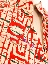 Halston Abstract Printed Skirt Ensemble Suit arcadeshops.com