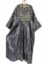 Jeweled Metallic Brocade Jumpsuit Jumpsuit arcadeshops.com