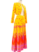 Yellow Velvet Polka Dot Skirt Ensemble Suit arcadeshops.com