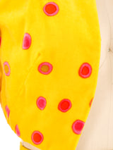 Yellow Velvet Polka Dot Skirt Ensemble Suit arcadeshops.com