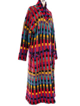 Multicolor Checker Knit Maxi Coat Outerwear arcadeshops.com