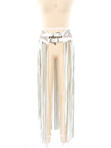 Leather Fringe Rhinestoned Waist Belt Accessory arcadeshops.com