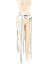 Leather Fringe Rhinestoned Waist Belt Accessory arcadeshops.com