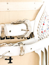 Leather Fringe Rhinestoned Waist Belt Accessory arcadeshops.com