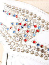Leather Fringe Rhinestoned Waist Belt Accessory arcadeshops.com