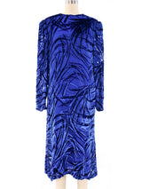 Richilene Blue Velvet Burnout Dress Dress arcadeshops.com
