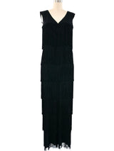 Black Fringe Tank Jumpsuit Jumpsuit arcadeshops.com