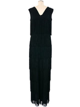 Black Fringe Tank Jumpsuit Jumpsuit arcadeshops.com