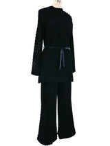 1960's Black Crochet Tunic Ensemble Suit arcadeshops.com