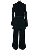 1960's Black Crochet Tunic Ensemble Suit arcadeshops.com