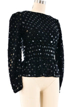 Sequin Embellished Peplum Knit Sweater Top arcadeshops.com