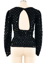 Sequin Embellished Peplum Knit Sweater Top arcadeshops.com