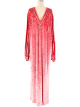 Bill Tice Pink Velvet Caftan Dress arcadeshops.com