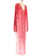 Bill Tice Pink Velvet Caftan Dress arcadeshops.com
