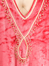 Bill Tice Pink Velvet Caftan Dress arcadeshops.com
