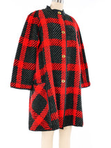 Bonnie Cashin Leather Trimmed Plaid Wool Coat Outerwear arcadeshops.com