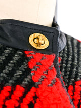 Bonnie Cashin Leather Trimmed Plaid Wool Coat Outerwear arcadeshops.com