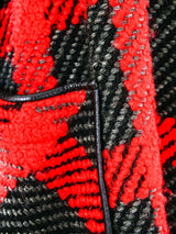 Bonnie Cashin Leather Trimmed Plaid Wool Coat Outerwear arcadeshops.com