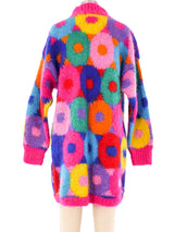 Pink Patterned Mohair Knit Sweater Top arcadeshops.com