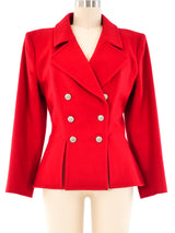 Yves Saint Laurent Red Wool Jacket Jacket arcadeshops.com